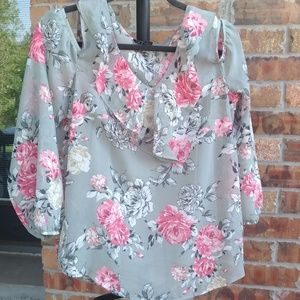 Floral Blouse with off shoulder